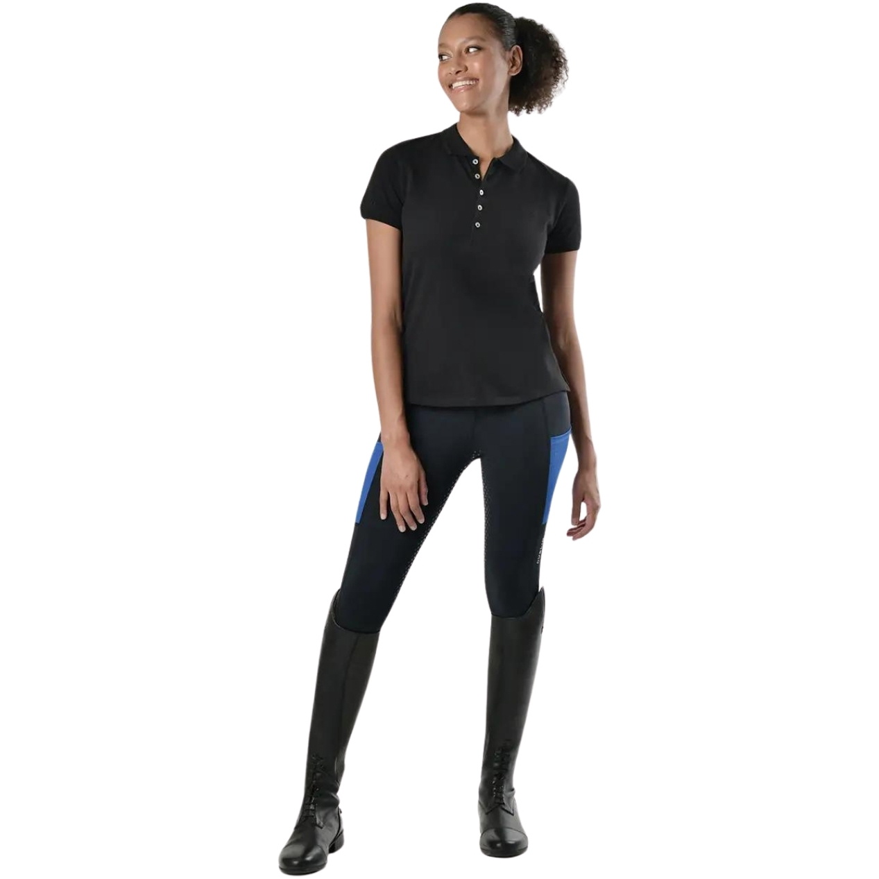 Dublin Damen Lily Mütze Ärmel Polo Shirt 1000385 - Black